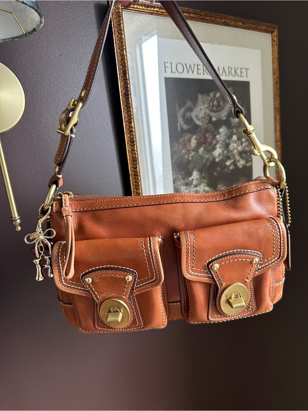 Coach Legacy 65th Anniversary Butterscotch Leather Double Turnlock Bag